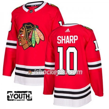 Børn NHL Chicago Blackhawks Trøje Patrick Sharp 10 Adidas 2017-2018 Rød Authentic